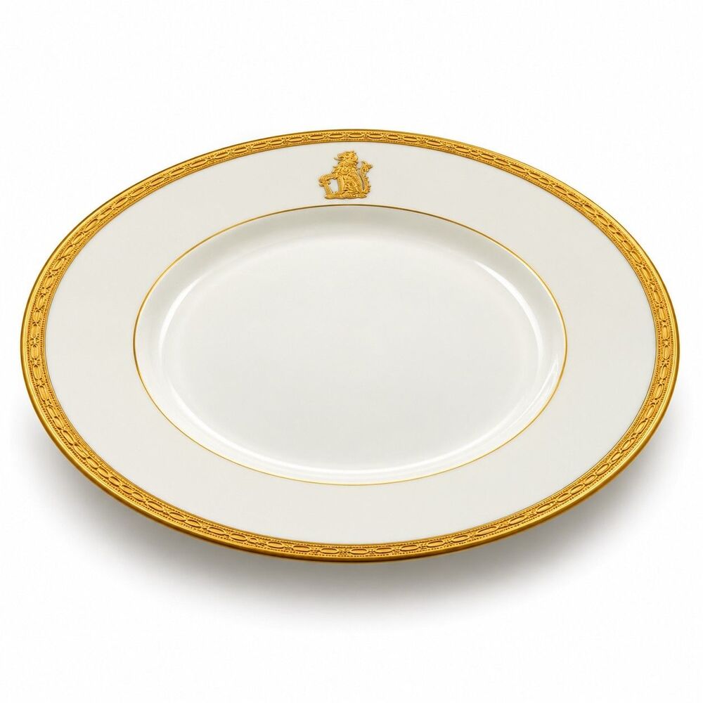 Minton K132 Acid Gold Lion Crest Bone China Dinner Plate England 10.25" - Picture 7 of 9